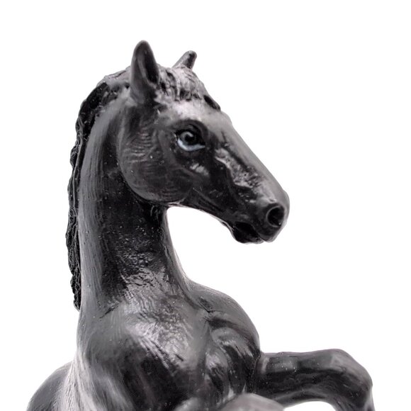 RARE Vtg Schleich Rearing Black Morgan Stallion Horse Figurine c.1997 5x4.5" VGC - Picture 5 of 10